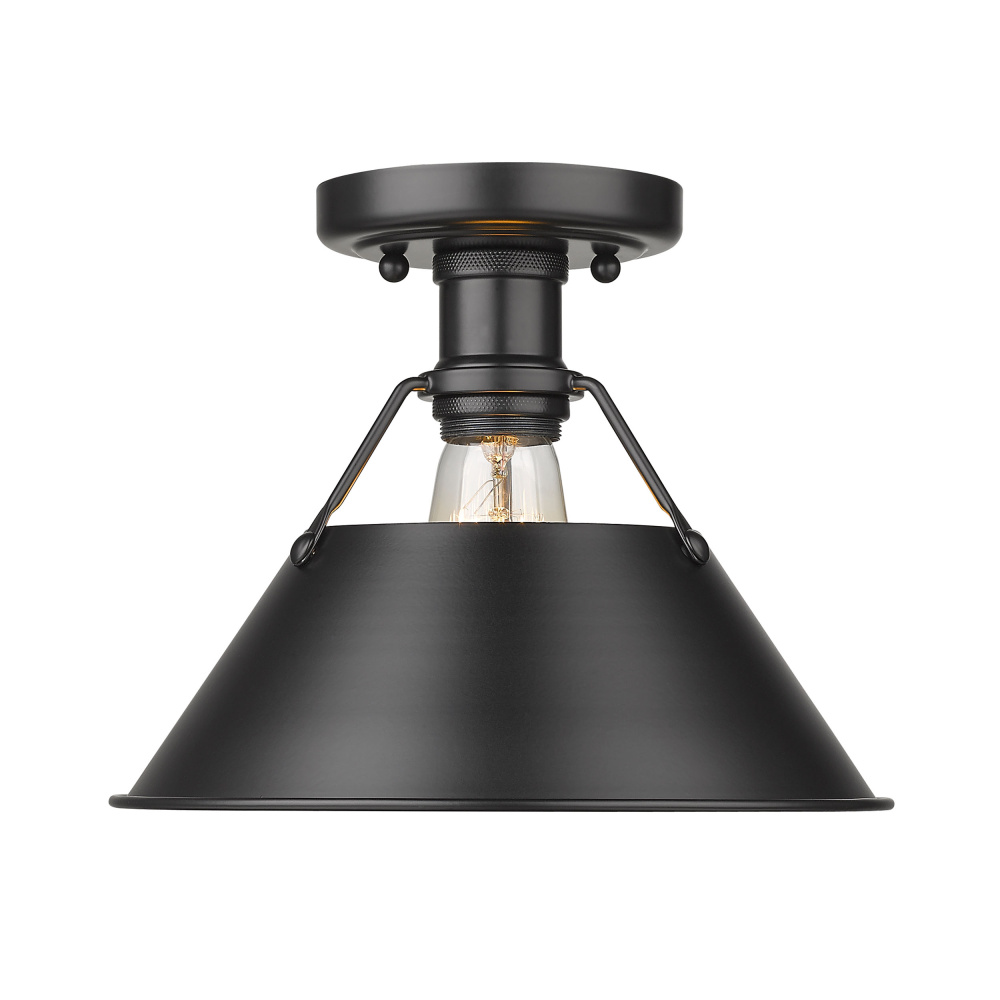Yep by Golden Lighting Orwell 1-light Flush Mount in Matte Black
